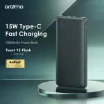 Oraimo Toast 15 Flash OPB-1100 Fast Charging Power Bank 10,000mAh 15W – Black