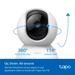 كاميرا أمان منزلية من TP-Link Tapo C200C التحريك/الإمالة واي-فاي- لون ابيض