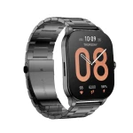 Amazfit Pop 3S Bluetooth Calls Smart watch with 1.96” AMOLED Display and AI Voice Assistance WaterProof  – Metallic Black