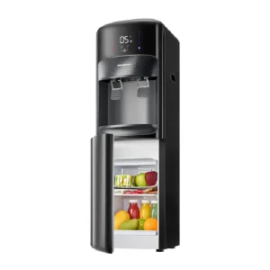 Koldair Classic A Hot and Cold Digital Water Dispenser with Refrigerator and Display Screen, 2 Taps- Black