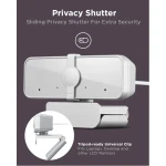 Lenovo 300 FHD Webcam, 1080p, Stereo Microphone, Privacy Cover, Cloud Grey, GXC1B34793 (Commercial-packaging)