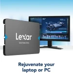 ليكسر ٢٥٦ جيجابايت – قرص صلب ثابت (SSD) بحجم ٢.٥ بوصة، نوع ساتا ٣ (سرعة نقل تصل إلى ٦ جيجابت في الثانية) – موديل NS100.