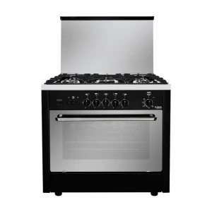 Fresh Gas Cooker Professional with Fan 5 Burners 90 cm Black