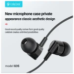 Celebrat G35 Earphone With Microphone HiFi Stereo Sound 120 Cm Length Black - 14 Day Warranty