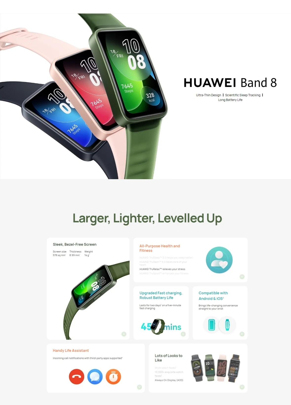 Huawei Band 8 Smartwatch -features