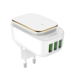LDNIO A3305 3 USB Ports Charger LED Adapter And Lightning Cable
