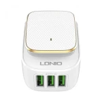 LDNIO A3305 3 USB Ports Charger LED Adapter And Micro Cable