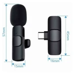 Wireless Microphone K9 Dual Works For Type C and Lightning Mobiles ضمان شهر