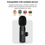 Microphone Wireless K8 for All Type-C Lightning Mobile Phones Digital Mini Portable Recording Clip Mic ضمان شهر