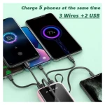 WEKOME WP-275 Power Bank 4USB Built-In Cable Black