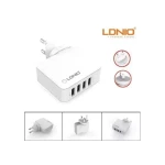 LDNIO A4403 4USB Fast Charger with Cable Type C White