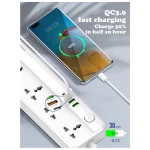 LDNIO SC5415 Power Strip And Ultra-Fast Charger 5 Ac Outlets &amp; 4 USB Ports 2m - White 14 Day Warranty