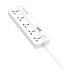 LDNIO SC5415 Power Strip And Ultra-Fast Charger 5 Ac Outlets &amp; 4 USB Ports 2m - White 14 Day Warranty