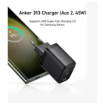 Anker 313 USB-C Wall charger, 45 watt Fast Charging UK Plug White - A2643G21