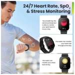 ساعة ذكية امازفيت Amazfit Pop 3S مقاومة للماء شاشة اموليد 1.96 بوصة - أسود