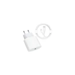 20W USC-C Power Adapter With USB-C to Lightning Cable White