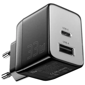 Essager ECT33W-LJB01-Z Wall Charger 2 Ports USB-A, USB-C 33W Black 14 Day Warranty