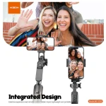 MOXOM MX-SS18 Selfie Tripod Holder with 360 Degree Rotation Black