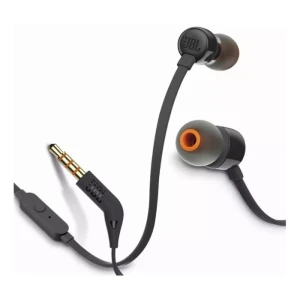 JBL Tune 110 In-ear Headphones 1-Button Remote Tangle Free Cable Ultra Comfort Fit Black