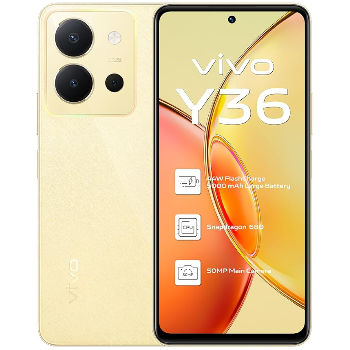Vivo Y36 Mobile 8GB RAM 128GB Dual SIM 4G LTE Gold