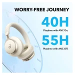 Anker SoundCore Space One B2C UN Wireless Over Ear Headphone, White - A3035021