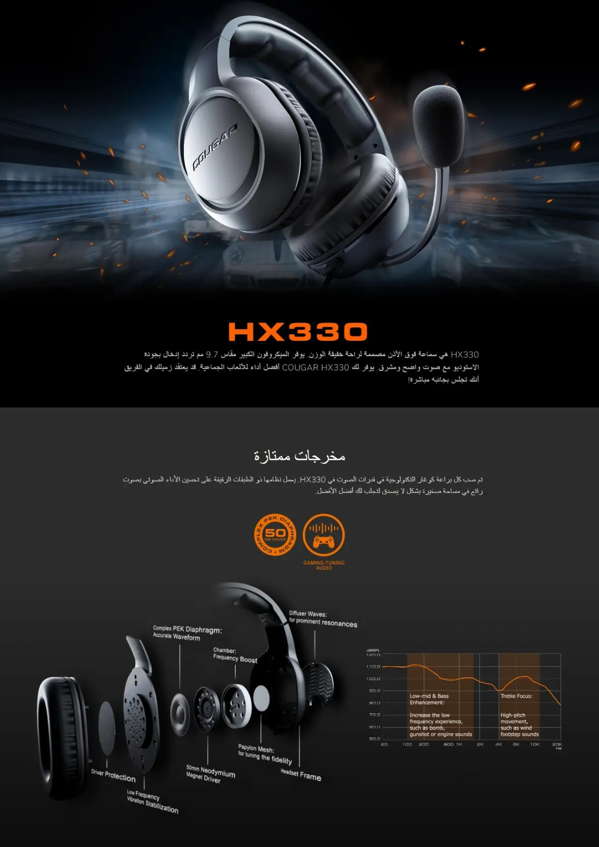 مواصفات سماعة كوجار HX330