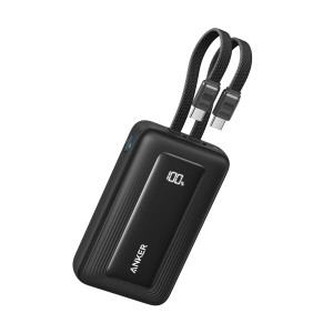 Anker Zolo Power Bank 10000mAh 35W with Built-in Dual USB-C Cables Black - A1680H12