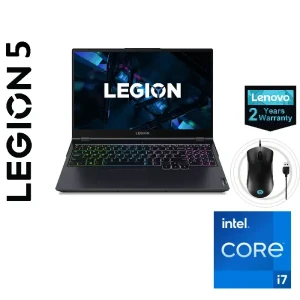 Lenovo Legion 5 15ITH6H Gaming Laptop, Intel Core i7 11800H, 16GB RAM, 512GB SSD, 15.6-inch 165Hz, RTX 3060 6GB, Blue + Legion RGB M300 Gaming Mouse