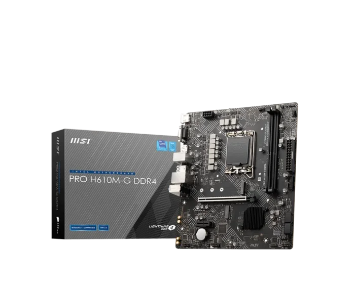 MSI PRO H610M-G DDR4 Motherboard mATX, 12th Gen Intel Core, LGA 1700 Socket