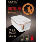 LDNIO  A1204Q Qualcomm 2.0 Quick Charge Single USB 2.4A Mobile Charger with iOS Cable