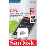 سانديسك  Ultra  سعة 64 جيجا بايت بسرعة 80 ميجابايت في الثانية بطاقة UHS-I MicroSDXC - فئة 10