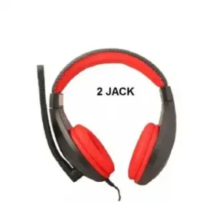 GIGAMAX 530  Headphone With Mic  2 Jack  Black Red