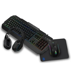 BST-ST4  RGB Gaming Combo Keyboard, Mouse, Headphone And Mouse Pad 4 in 1