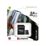 Kingston 64GB Class10 Canvas Select Plus MicroSD Card With SD Adaptor