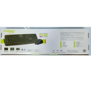 Forev, FV-F60, Keyboard And optical Mouse Wired Set, Black