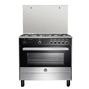 La Germania Freestanding Cooker 5 Gas Burners In Stainless - Black - 9M10G4A1X4AWW