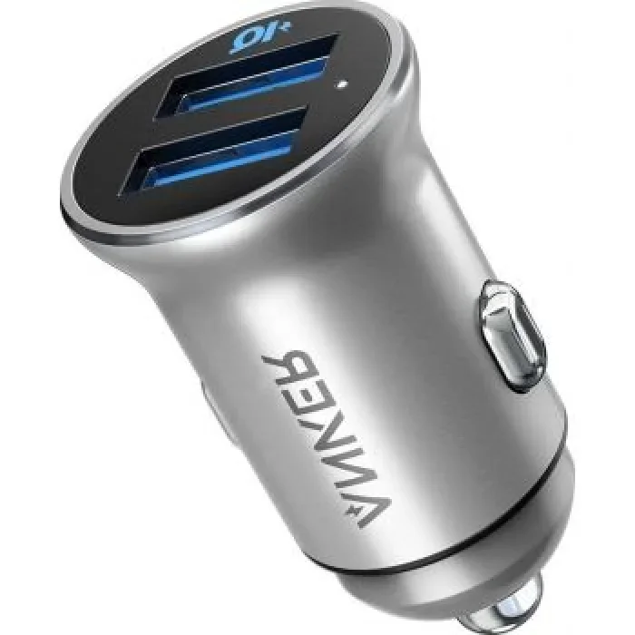 Anker A2727H42 PowerDrive 2 Alloy  Mini 24W Car Charger  Silver