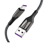 Choetech 5A Super-Fast Charge Data 1 Meter Cable USB-A to USB-C  Black  CHT-AC0013-BK-PE