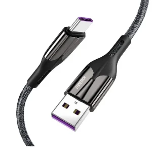 Choetech 5A Super-Fast Charge Data 1 Meter Cable USB-A to USB-C  Black - CHT-AC0013-BK-PE