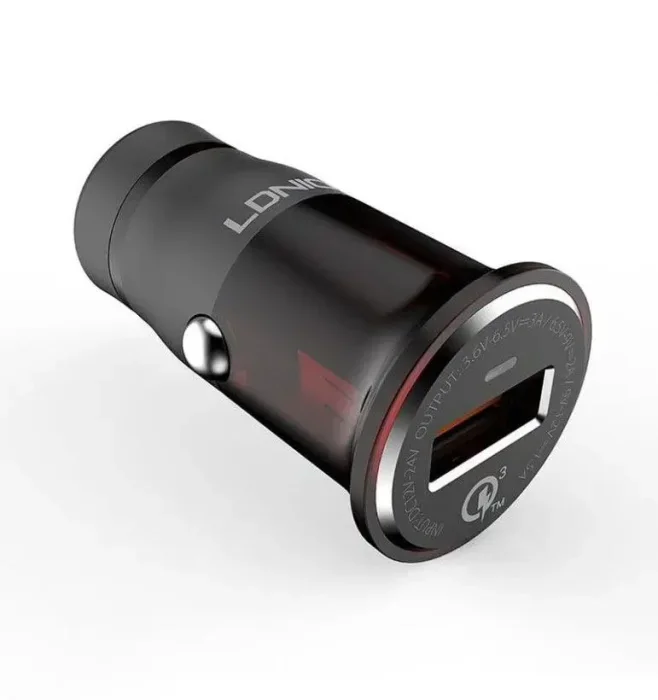 LDNIO C304Q 1-Port USB Car Charger QC3.0 - 18W With Lightning IOS Cable
