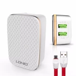 LDNIO A2204 USB Travel Wall 2 Ports Fast Charger With Micro Cable