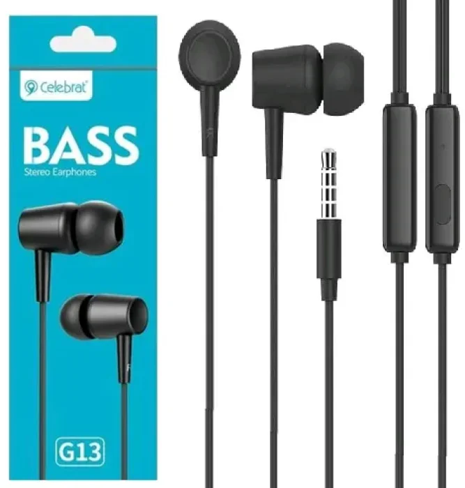 CELEBRAT G13  Super Bass Wired Earphone - Black