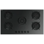 Fresh 5 Burners Gas Cooker Built In Glass Black 90 cm, HFR90CMGC1/W