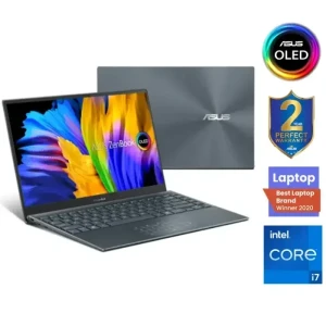Asus Zenbook 13 OLED UX325EA-OLED007W Laptop, 13.3-inch OLED FHD (1080 × 1920), Intel Ci7-1165G7, 16GB LPDDR4X, 1TB PCIe SSD, Intel Iris Xe Graphics, Windows 11 Home, 90NB0SL1-M00C20, Pine Gr