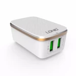 LDNIO A2204 Lightning USB Travel Wall 2 Ports Fast Charger With Lightning Cable - White