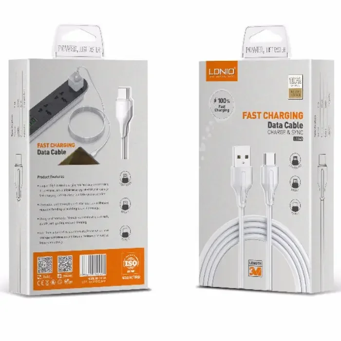 LDNIO LS543 Lightning IOS 2.1A Quick Charging Data Cable 3M  - White