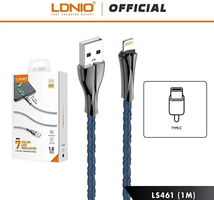 LDNIO LS461 Mobile  Cable Fast Charging Lightning 1M