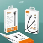LDNIO LS581 Charging 2.4A Cable For Lightning 1M BLACK