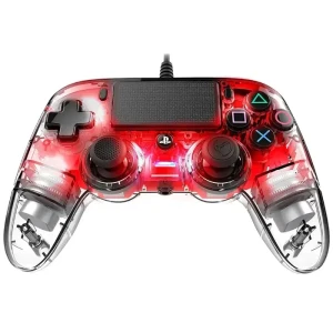 Nacon PS4 Wired Illuminated Compact Controller Gamepad  Clear Red