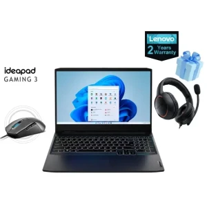 Lenovo IdeaPad 15ACH6 Gaming 3 Laptop, R5 5600H, 8GB, 512GB SSD, 15.6-inch 120Hz, RTX 3050 4GB, Win11, 2 Years + Cougar HX330 Headphone